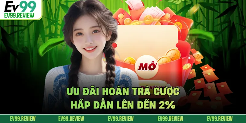 Ưu đãi hoàn trả cược hấp dẫn lên đến 2%